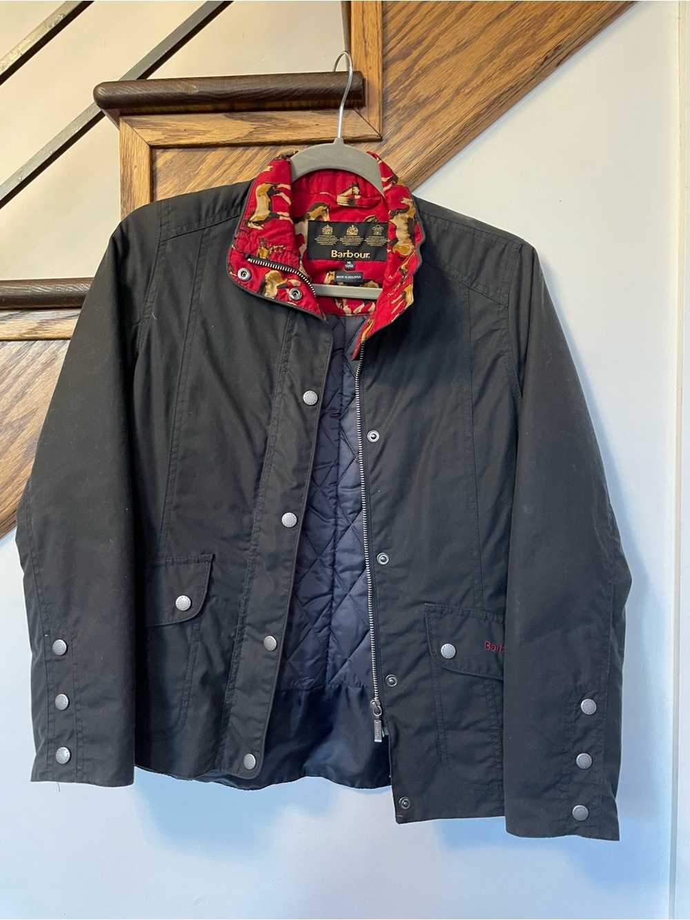 Barbour X J. Crew Kids with inter layer horse print. XL (12/13) equestrian-core